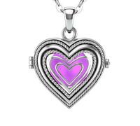 Only faith Collar Llamador de Angeles Mujer Embarazada Arcageles Angel de la guarda Chapado en Plata Regalo para Futuras Mamás (Corazón, Violeta (Arcángel Zadquiel))