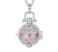 Only faith Collar Llamador de Angeles Mujer Embarazada Arcageles Angel de la guarda Chapado en Plata Regalo para Futuras Mamás (Cúpula, Rosa (Arcángel Chamuel))