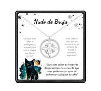 Only faith Collar Nudo de Bruja Acero Inoxidable con Caja de Regalo colgantes amuletos Nudo Celta trisquel Talismán protección regalo (Nudo Bruja Trisquel Circonita Plata)