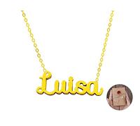 Only faith Collar para mujer con nombre personalizado Acero inoxidable con caja de regalo original Cadena colgante joya personalizada especial para amigas, novios (Luisa - Dorado)