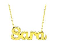 Only faith Collar para mujer con nombre personalizado Acero inoxidable con caja de regalo original Cadena colgante joya personalizada especial para amigas, novios (Sara -Dorado)