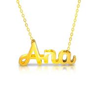 Only faith Collar para mujer con nombre personalizado Acero inoxidable con caja de regalo original Cadena colgante joya personalizada especial para amigas, novios (Ana-Dorado)