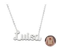 Only faith Collar para mujer con nombre personalizado Acero inoxidable con caja de regalo original Cadena colgante joya personalizada especial para amigas, novios (Luisa - Plateado)