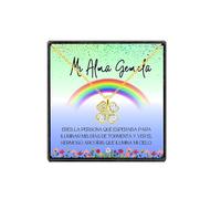 Only faith Collar Regalo Alma Gemela para mujer Novia con colgante trebol 4 hojas Chapado en Oro 18k Caja con mensaje de amor, Regalo para cumpleaños, Navidad (Alma Gemela - Trébol Oro)