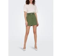 Only Falda corta con botón ajustable. Verde oscuro 38 (M)