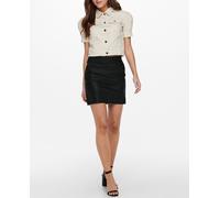 Only Falda corta de polipiel. Negro 34