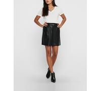 Only Falda corta de polipiel. Negro 36 (S)
