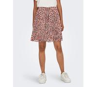 Only Falda corta estampada con cintura elástica y botones. Salmón 40 (L)
