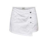 Only Falda Femenina ONLLESLY Cintura Media Corte Normal Pantalones Cortos, Blanco Denim, S