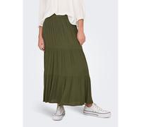 ONLY Falda Maxi con Cintura elástica y diseño Escalonado para Elegante Look, Color:Verde-2, Talla:M