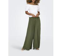 Only Falda larga fluida de mujer. Verde oscuro L