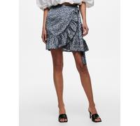 Only Falda mini estampada de corte pareo.. Gris 38 (M)