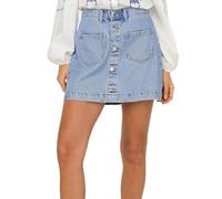 ONLY Falda Vaquera de Mujer con Botones y Bolsillos, Color:Azul Claro, Talla:XL