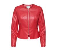 ONLY Faux Leather Jacket Onlsaramy CC Otw-Chaqueta de Piel sintética, Barbados Cherry, S Mujeres
