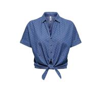 ONLY Female Hemd Onlnova Azure S/S Knot Shirt Ptm, Medio De Mezclilla Azul, XS Mujeres