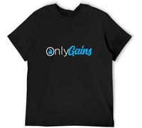 Only Gains Pattern Men Shirt Letter Music Festival Personalise T-Shirt Black S