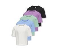 Only Girl 5-Pack T-Shirt Camiseta para niña Kogrex, 5 Unidades, Negro, 7 años (Pack de 5) Mujeres