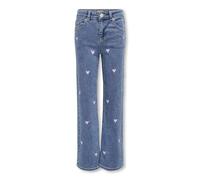 ONLY Girl mit Weitem Bein Weiter Beinschnitt Jeans Pantalones Vaqueros KMGJUICY de Corte Ancho de Pierna, Denim Light Medium Blue Denim, 110 Mujeres