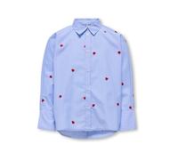 ONLY GIRLS Blusa 'KOGNEW' azul paloma / rojo oscuro / offwhite 146 azul paloma / rojo oscuro / offwhite