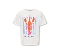 ONLY GIRLS Camiseta 'KOGJOANNA' ópalo / naranja / blanco 134-140 ópalo / naranja / blanco