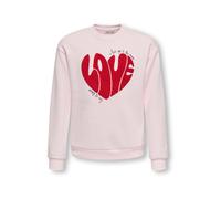 ONLY GIRLS Sudadera 'KOGLOVELY' rosé / rojo oscuro / negro 122-128 rosé / rojo oscuro / negro