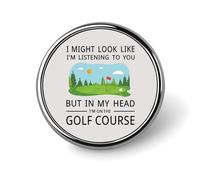 Only Golf Is on My Mind Round Brooch Pin Badge Lapel Tie Pin for Women Men Office Worker Teacher Decor