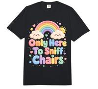 Only Here To Sniff Chairs Pastel Rainbow Cloud Comfort Colors Adult Heavyweight T-Shirt