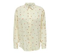 ONLY Jdy Theis L/S Wvn Noos-Camiseta Holgada Camisa, Cloud Dancer/AOP:Cherry, M para Mujer