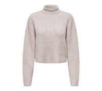 ONLY Jersey Cuello Alto Largo Hombros caídos Corte Regular, Color:Marrón-4, Talla:XS