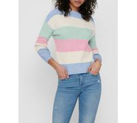 Only Jersey de mujer con cuello caja y manga farol. Azul claro 34