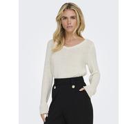 Only Jersey de mujer con cuello de pico. Blanco 38/M