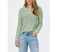 Suéter de Punto básico para Mujer: Jersey de Punto elástico de Manga Larga Cuello Redondo, ONLGEENA., Color:hierbabuena, Talla:S