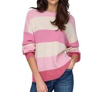 ONLY Onlatia L/S Stripe Pullover Knt Noos Suéter pulóver, Pink Lady/Stripes:w. Jetstream/Moonlight/Pink Yarrow, L para Mujer