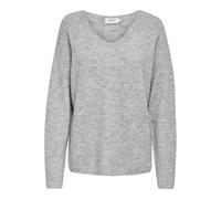 Only Jersey de punto Onlcamilla, cuello en V, manga larga, Gris (Light Grey Melange) L para mujer