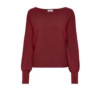 ONLY Onladaline L/S Short Pullo Knt Noos Jersey De Punto con Cuello Barco, Rojo Oscuro, M para Mujer
