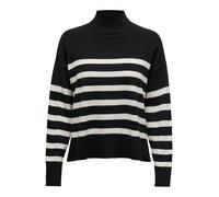 ONLY Onlbari L/S Cuello Alto KNT, Negro/Rayas: Cloud Dancer., L