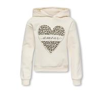 Only & Kids Kogcooper Life Heart LS Sudadera con Capucha SWT Noos, Blanco Envejecido., 110-116