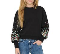 Only & Kids O-Neck Kogbrooke L/S Cuello Redondo Flower SWT Noos, Negro, 110-116 Mujer, Negro, 110-116
