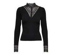 ONLY Ladies L/S 15207788 - Camiseta de Cuello Alto para Mujer, Negro/Detalle: Black Lace, XL