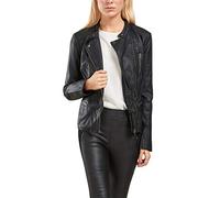 ONLY Leather Look Jacket Chaqueta, Black, 38 EU para Mujer