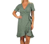 ONLY 15206407 Vestido, Verde (AOP/Black Spot Chinois Green), 38 EU para Mujer
