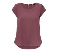 ONLY Mujer Blusa Manga Corta Básica Cuello Redondo Top Camisa Monocromática