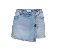 ONLY Mujer Modernos Shorts Estilo Minifalda Botonadura Falda Pantalón Vaquera Bolsillos, Color:Azul Claro, Talla:L