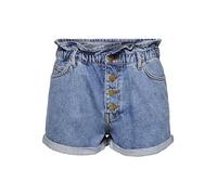 Only Mujer Onlcuba Life Paperbag Dnm Shorts Dot005 Pantalones Cortos Not Applicable, Medium Blue Denim, L