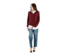ONLY Mujer Onldagmar LS Collar Mix KNT, Rojo Oscuro, XL