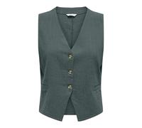 Only Mujer Onltizana Cotton Vest WVN Noos Top con Cuello En V para El Diario con Cierre De Botón, Bálsamo Verde, S
