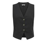 Only Mujer Onltizana Cotton Vest WVN Noos Top con Cuello En V para El Diario con Cierre De Botón, Negro, L
