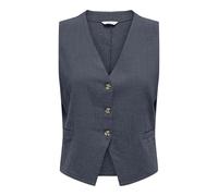 Only Mujer Onltizana Cotton Vest WVN Noos Top con Cuello En V para El Diario con Cierre De Botón, Ombre Blue., S