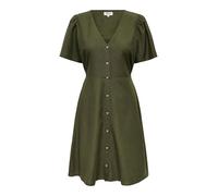 ONLY Onlvita Life Linen S/S Short Dress Wvn Vestido De Corte Regular con Mangas De Cintura Y Volumen, Calamata, L Mujeres