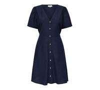 ONLY Mujer Onlvita Life Linen S/S Corto Vestido WVN Regular Fit Vestido con Corte En La Cintura Y Mangas Volumen, Azul Marino, XS